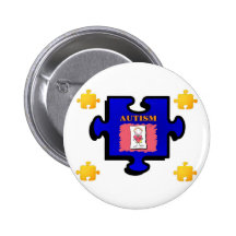 Autism Puzzle Piece Button