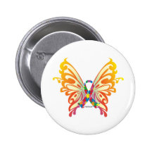 Autism Ribbon Butterfly Pins