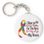 Autism Ribbon Hero in My Life My Niece Key Chain