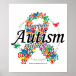 Autism Ribbon of Butterflies Posters