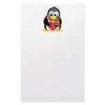 Autism Ribbon Penguin Scarf Stationery Design
