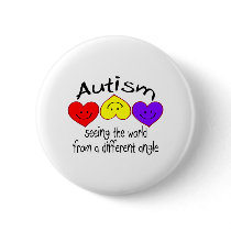 Autism, Seeing The World From A Different Angle Pinback Button