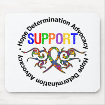 Autism Support Tribal Ribbon Mousepads