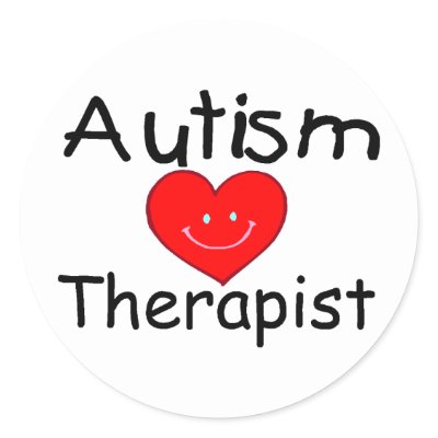 Autism Therapist (Smiley Hrt) Round Stickers by AutismZazzle