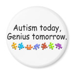Autism Today Genius Tomorrow Fridge Magnet