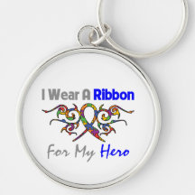 Autism Tribal Deco Ribbon Hero Key Chains