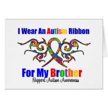 Autism Tribal Ribbon Brother Card