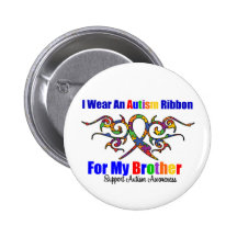 Autism Tribal Ribbon Brother Pin