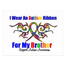 Autism Tribal Ribbon Brother Postcard