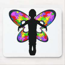 Autistic Butterfly Ribbon Mouse Pads