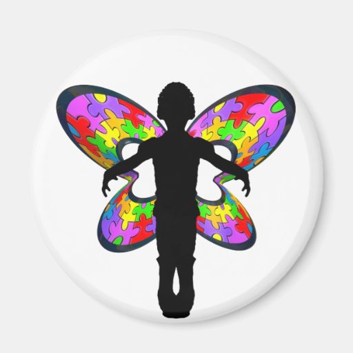 Autistic Butterfly Ribbon Refrigerator Magnets