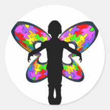 Autistic Butterfly Ribbon Stickers