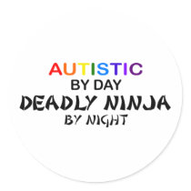 Autistic Deadly Ninja by Night Stickers