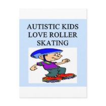 autistic kids love rollerskating postcard