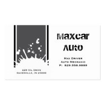 Auto Business Card Automotive Oil Splotch Grey
