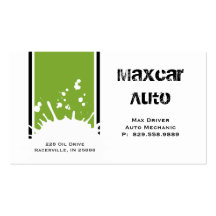 Auto Business Card Automotive Oil Splotch Lime
