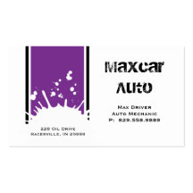 Auto Business Card Automotive Oil Splotch Purple