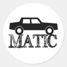 Auto Matic Round Stickers