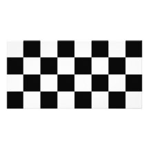 Auto Racing Chequered  Chequered Flag Photo Card Template