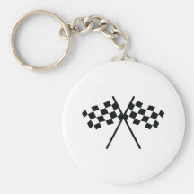 auto racing chequered flag key chains