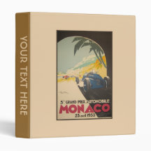 Auto Racing Grand Prix Monaco 1933 3 Ring Binders