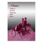 AUTO REPAIR AUTOMOTIVE MONOGRAM CHROME METAL red Business Cards