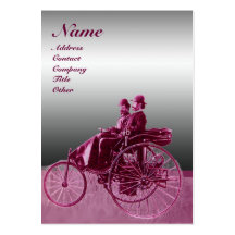 AUTO REPAIR AUTOMOTIVE MONOGRAM CHROME METAL red Business Cards