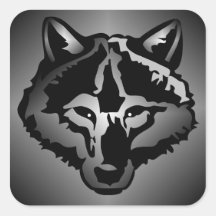 Autocollant argenté de carré de loup
