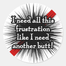 Autocollant blanc rond de frustration