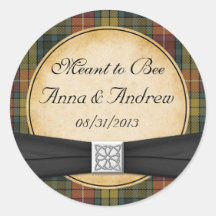 Autocollant celtique écossais de mariage de tartan