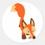 Autocollant curieux mignon de Fox de bande dessiné autocollants