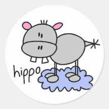 Autocollant d'autocollants d'hippopotame