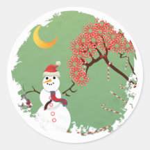 Autocollant de bonhomme de neige de CandyCane