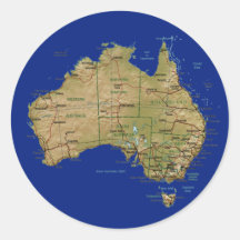 Autocollant de carte de l'Australie