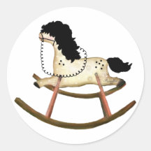 Autocollant de cheval de basculage d'art populaire