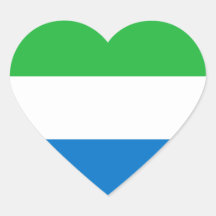 Autocollant de coeur de drapeau de Sierra Leone