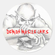 AUTOCOLLANT DE DÉMON, VOITURES DE MUSCLE DE DÉMON
