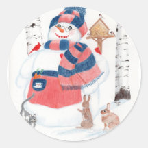 Autocollant de femme de neige