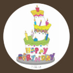 Autocollant de gâteau d'anniversaire autocollants