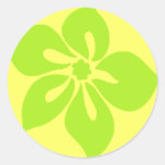 Autocollant "de ketmie heureuse" en jaune/chaux