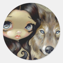 Autocollant "de loup observé par argent"