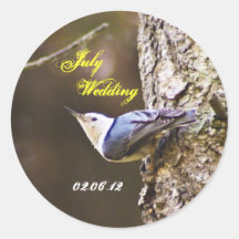 Autocollant de mariage de juillet de pivert
