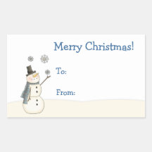 Autocollant de Noël de bonhomme de neige