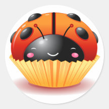 Autocollant de petit gâteau de coccinelle
