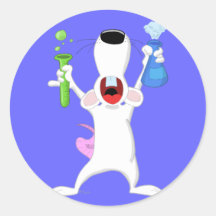 Autocollant de rat de laboratoire de tube à essai
