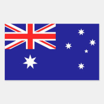Autocollant de rectangle avec le drapeau de l'Aust