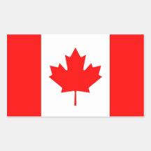 Autocollant de rectangle avec le drapeau du Canada