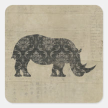 Autocollant de silhouette de rhinocéros