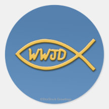 Autocollant de symbole de poissons de WWJD