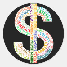 Autocollant de symbole dollar